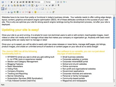 Joomla WYSIWYG Editor
