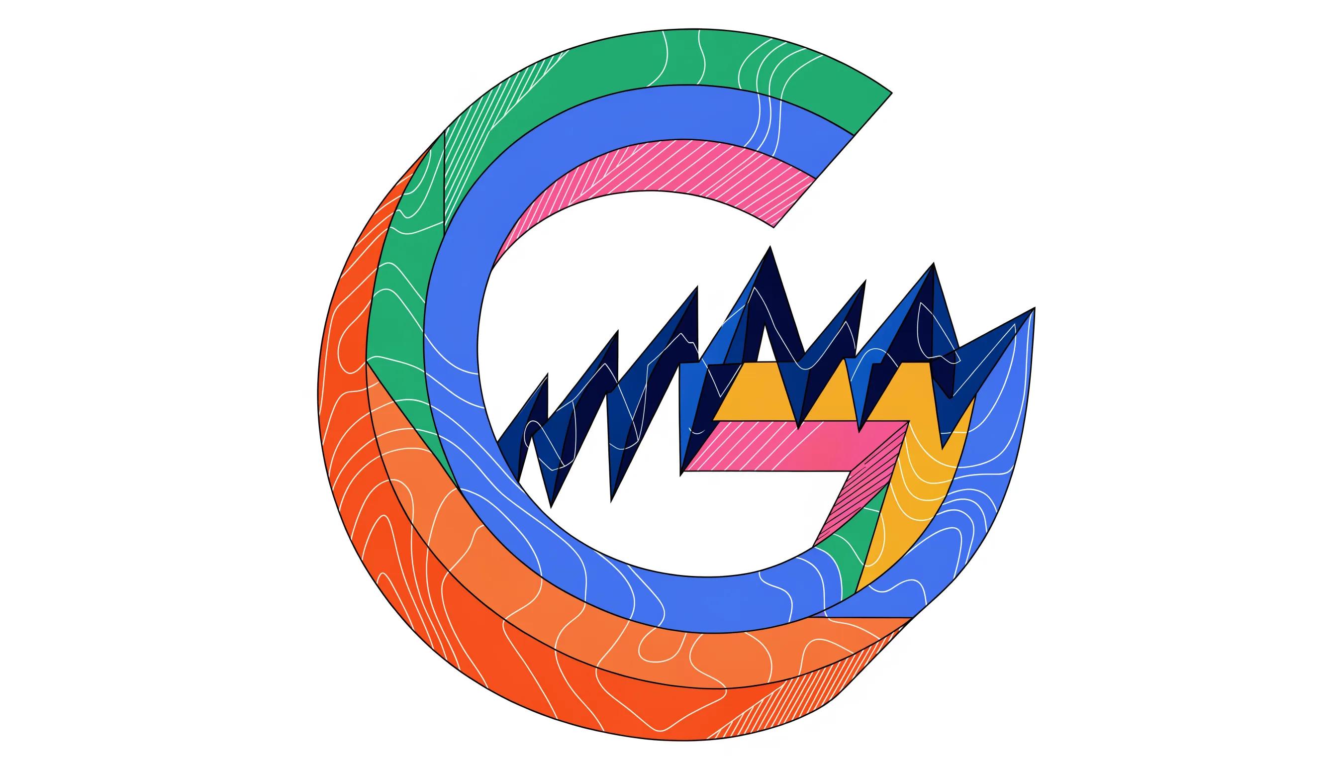 ### Main Subjects - **Pay-per-click Icon**: Central element featuring a large "G" emblem. - **Graphical