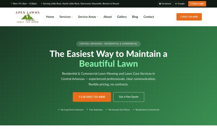 Apex Lawn Care website