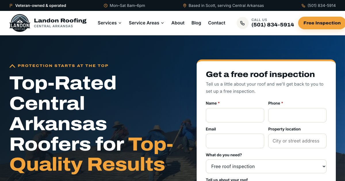 Landon Roofing: Mobile PageSpeed From 54 to 97
