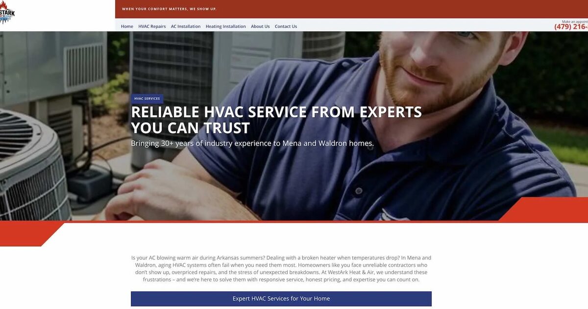 WestArk Heat & Air of Mena, AR — new HVAC service launch case study