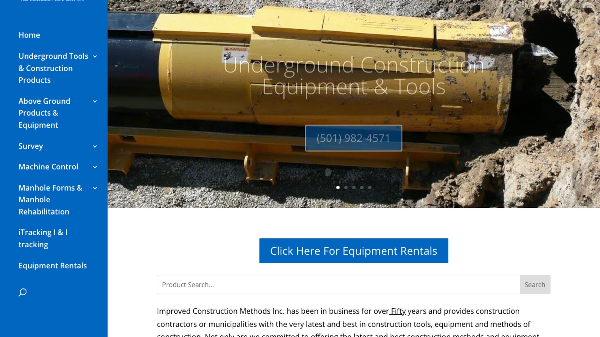 Improved Construction Methods website homepage — built by WebJIVE
