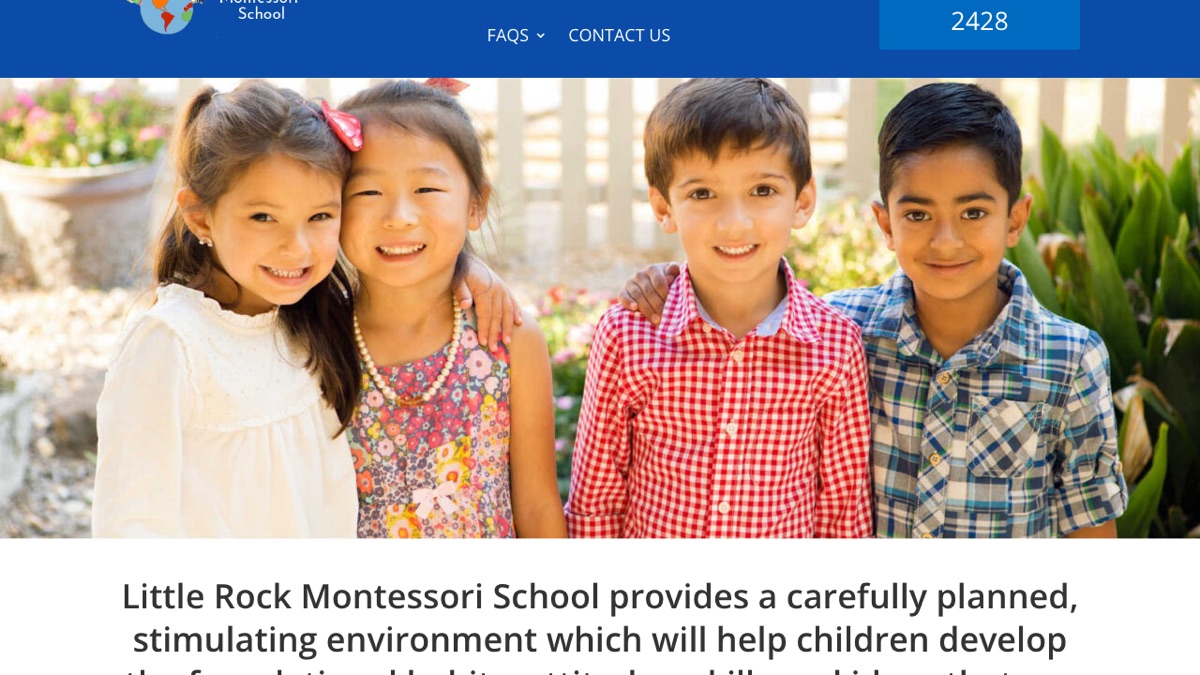 Little Rock Montessori website homepage — built by WebJIVE