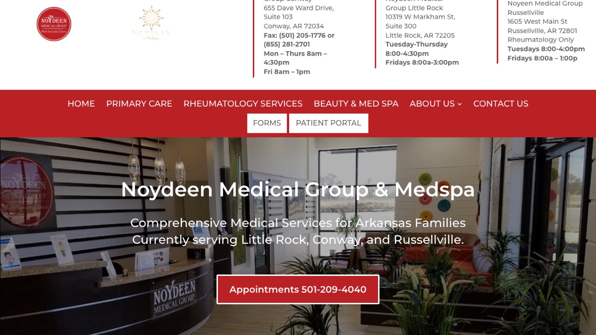 Noydeen Medical website homepage — built by WebJIVE