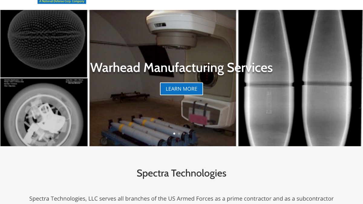 Spectra Technologies / National Defense Corp website homepage — built by WebJIVE