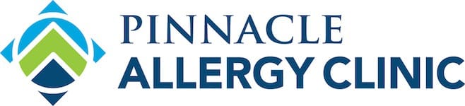Pinnacle Allergy Clinic logo featuring a blue and green geometric design, representing health and wellness, relevant to WebJIVE's digital marketing and SEO services.