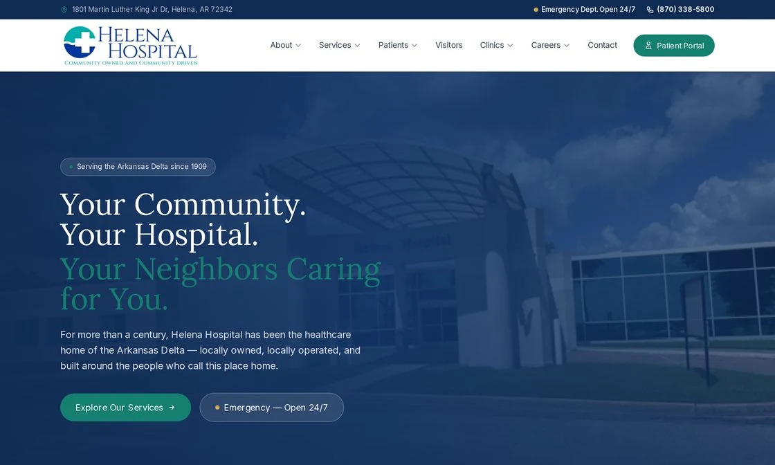 Helena Hospital website by WebJIVE on a desktop monitor